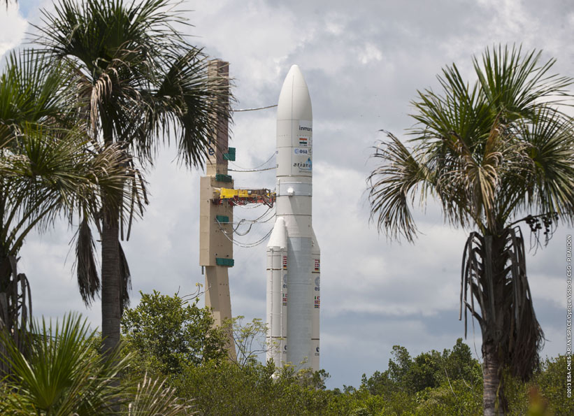 Ariane 5 sur son pas de tir (image Arianespace)