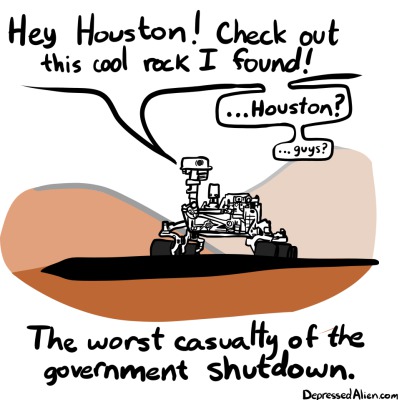 Image humoristique avec Curiosity (image Alien.com)