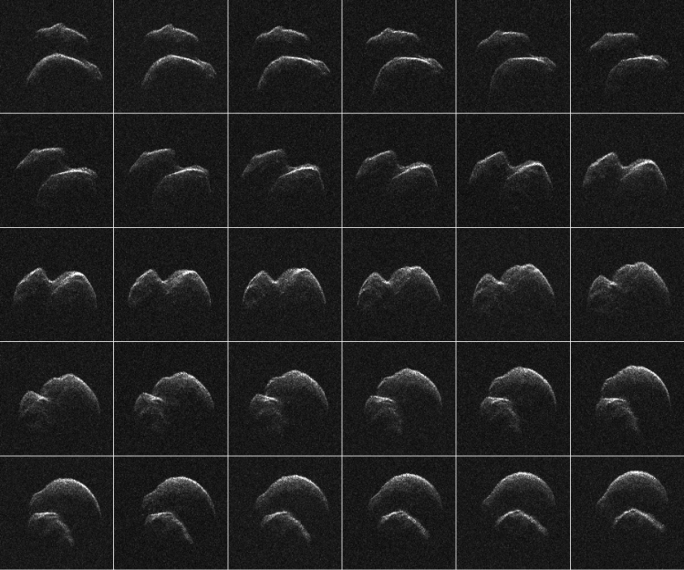 L'astéroïde 2014-JO25 photographié le 17 Avril par le télescope Arecibo (image NASA)