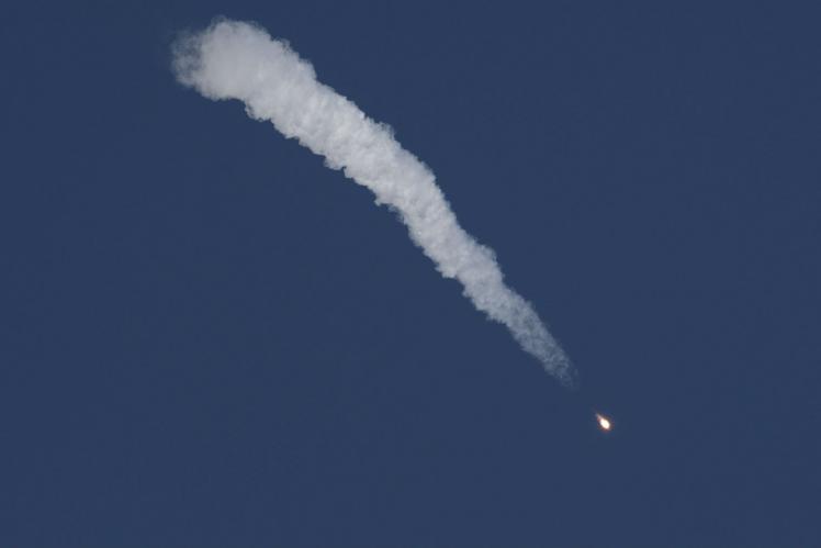 Le Soyouz MS-10 peu après le décollage (image NASA)