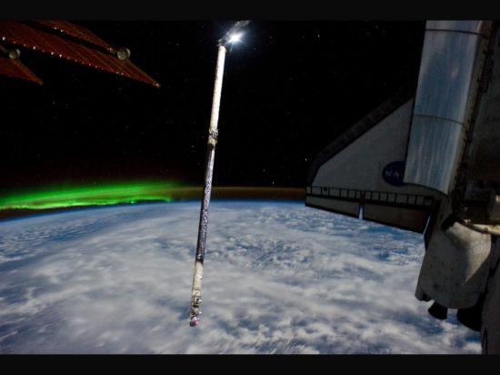 La navette Atlantis arrimée à l'ISS (image NASA)