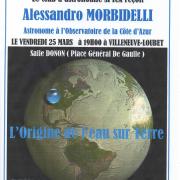 Affiche conférence L'origine de l'eau sur Terre (image SPICA)