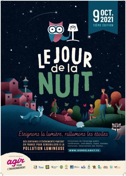 Affiche Jour de la Nuit 2021 (image Agir-pour-l'Environnement)