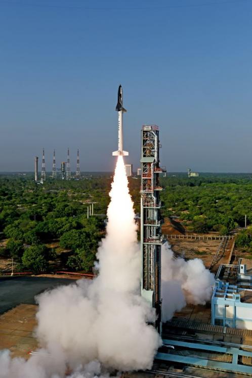 Décollage de la navette spatiale indienne (image ISRO)