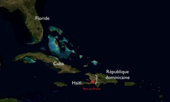 Vue satellite d'Haïti (image ESA)