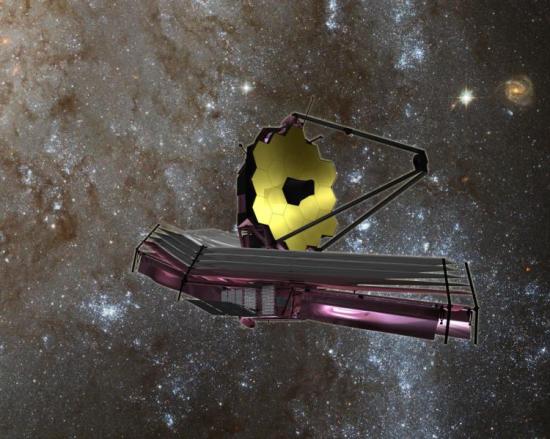 Vue d'artiste du JWST (image NASA)