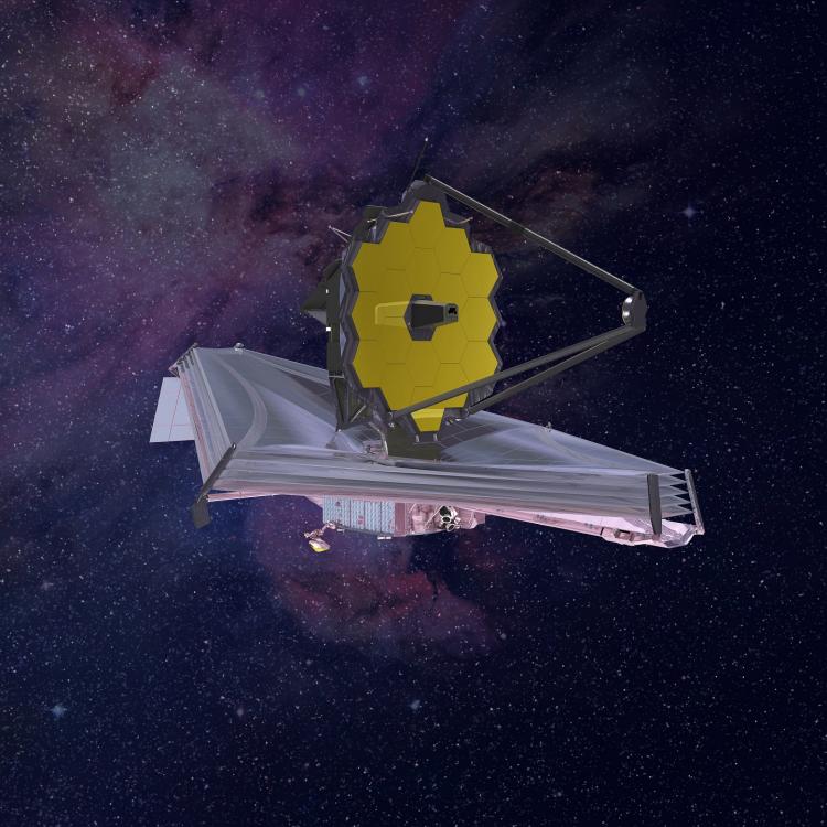 image d'artiste du JWST (image NASA)