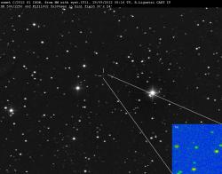 La comète Ison peu après sa découverte en 2012 (image Ligustri Rolando)