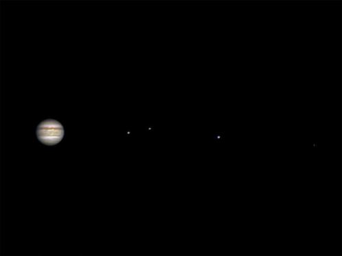 Jupiter et ses satellites (image Webastro)