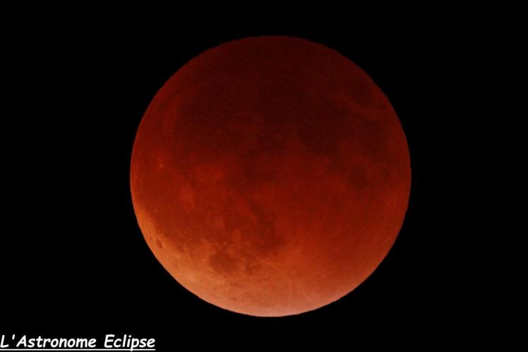 Eclipse lunaire du 25 Septembre 2015 (image L'Astronome Eclipse)