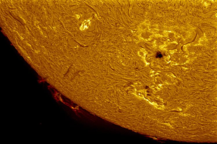 Surface solaire photographiée avec un Coronado SolarMax 90 (image Meade Instruments)