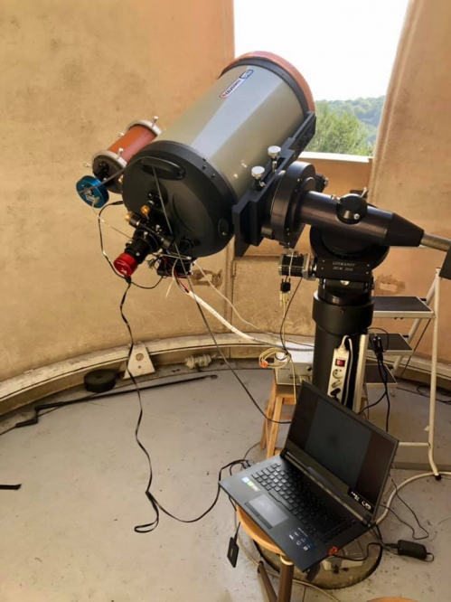 Télescope Celestron 14 utilisé pour filmer en direct (image Denis Huber)