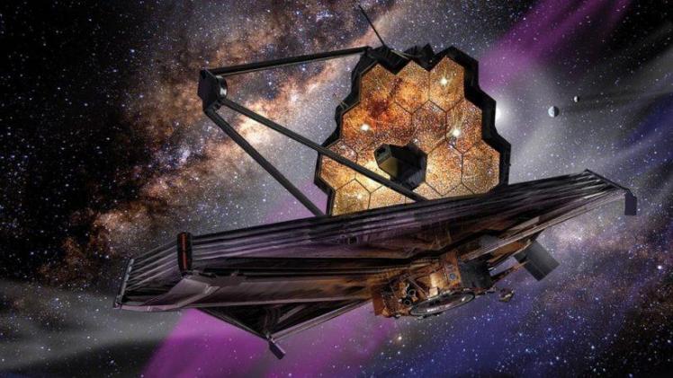 Vue d'artiste du JWST (image NASA)